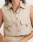 BLUSA CORTA CARGO BEIGE