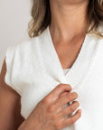 CHALECO TEJIDO PREPPY BLANCO