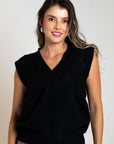 CHALECO TEJIDO PREPPY NEGRO