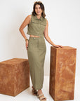 CHALECO CARGO BOTONES VERDE