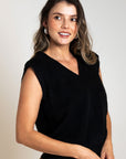 CHALECO TEJIDO PREPPY NEGRO